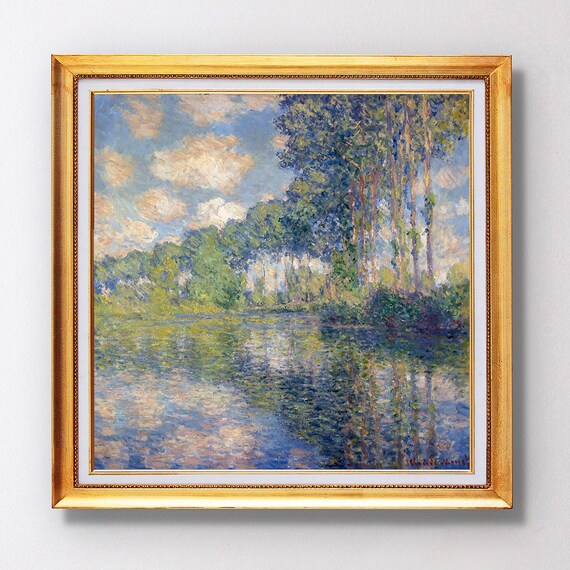 Claude Monet Poplars on the Epte River Mirror Reflections Poster