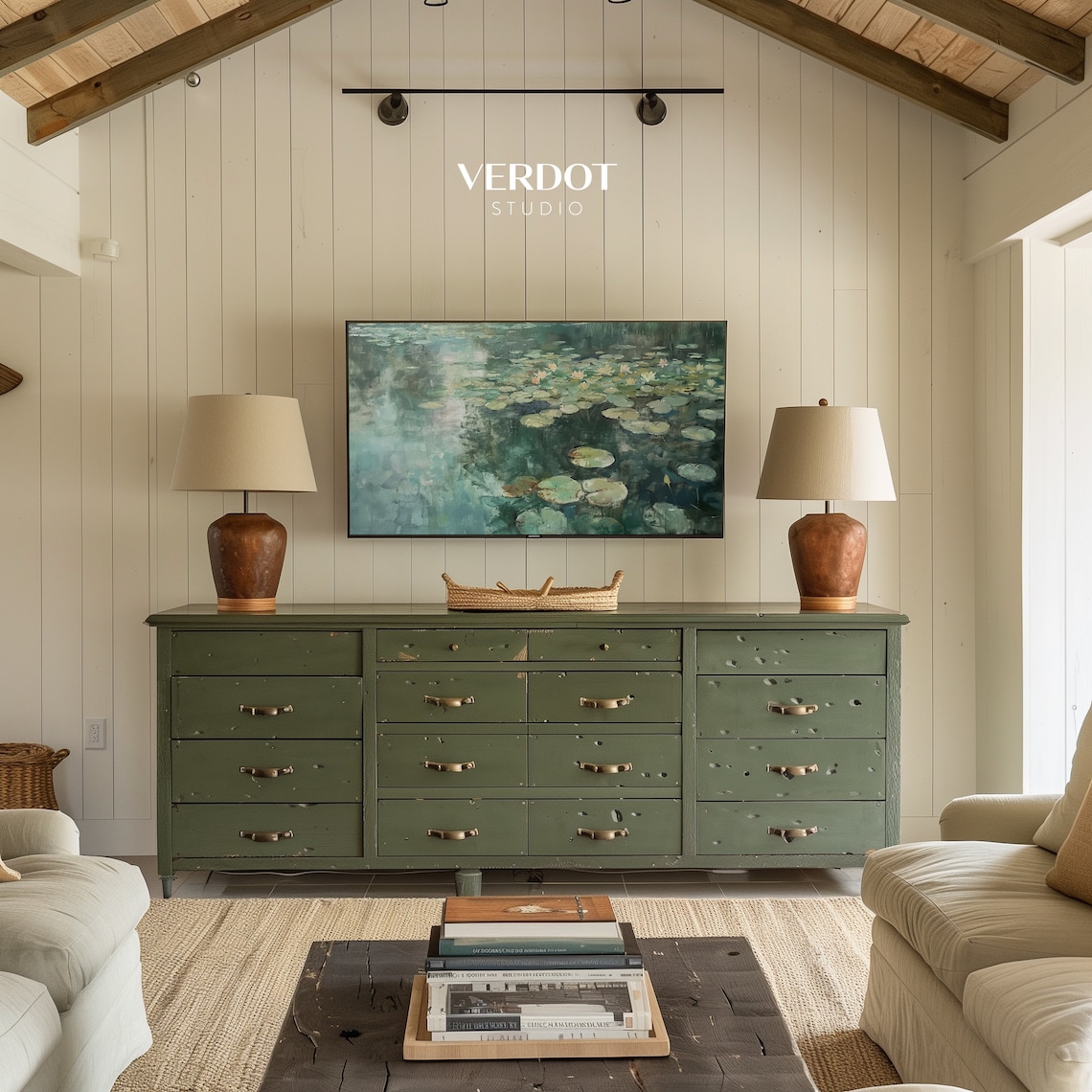 Monet-Inspired Summer Lake Painting Art Print - Image 4