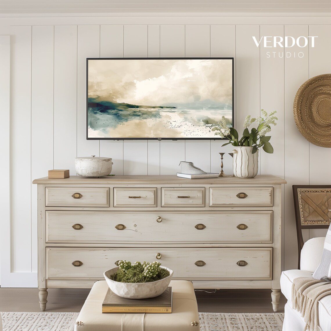 Abstract Beach Painting, Coastal Modern Seascape Art Print - Image 4