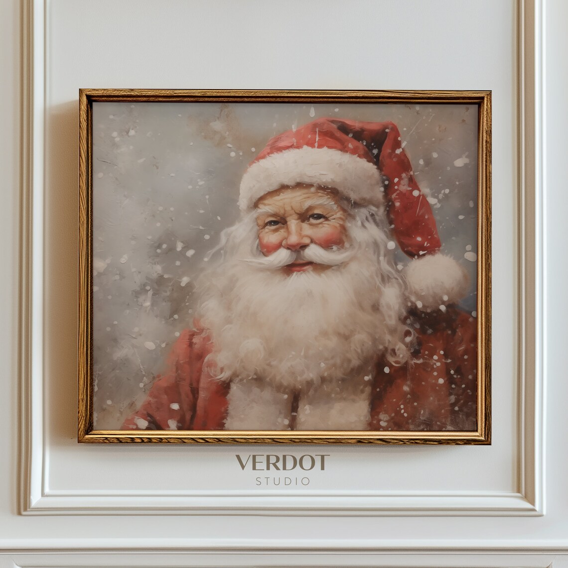 Vintage Santa Claus Print, Rustic Christmas Wall Art