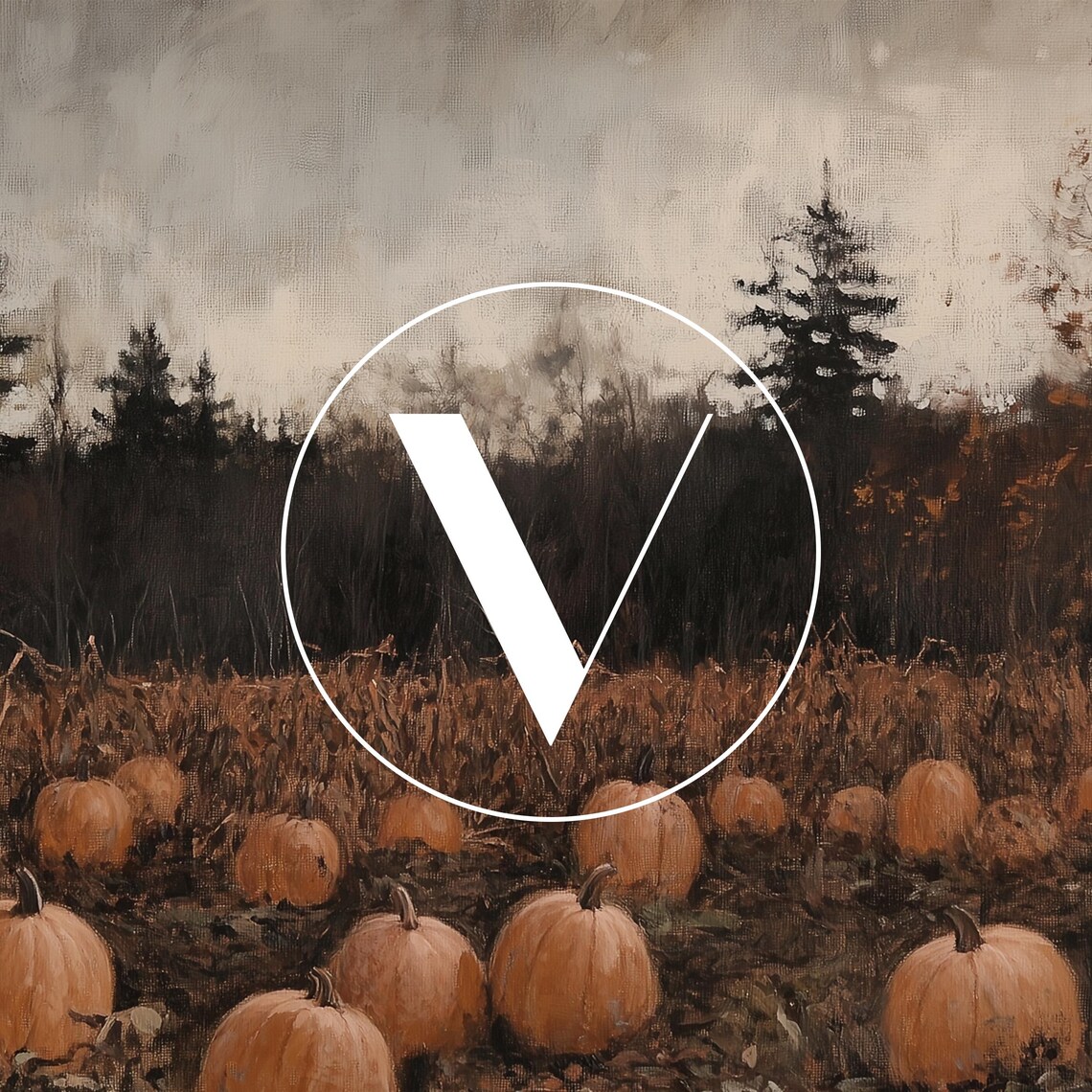 Pumpkin Patch Fall Art Print, Autumn Farm Landscape - Image 2