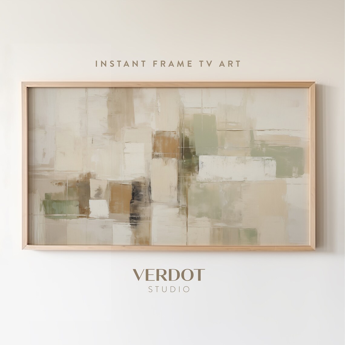 Muted Neutral Winter Abstract Geometric Art Print