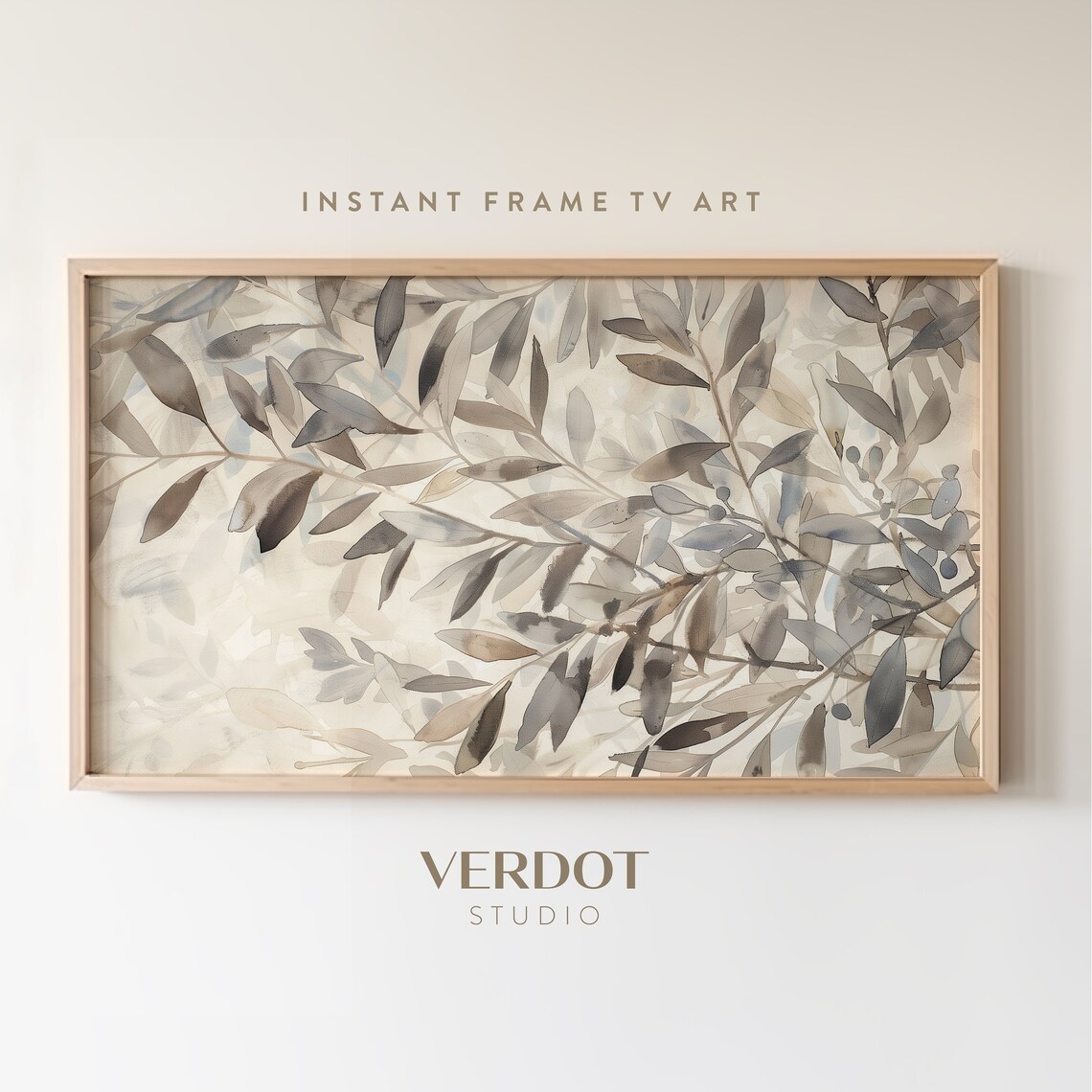 Olive Branch Botanical Summer Art Print, Neutral Decor