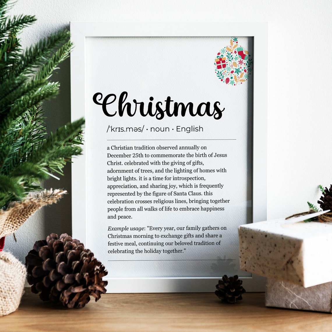 Christmas Definition Word Art Typography Holiday Gift Poster - Image 2
