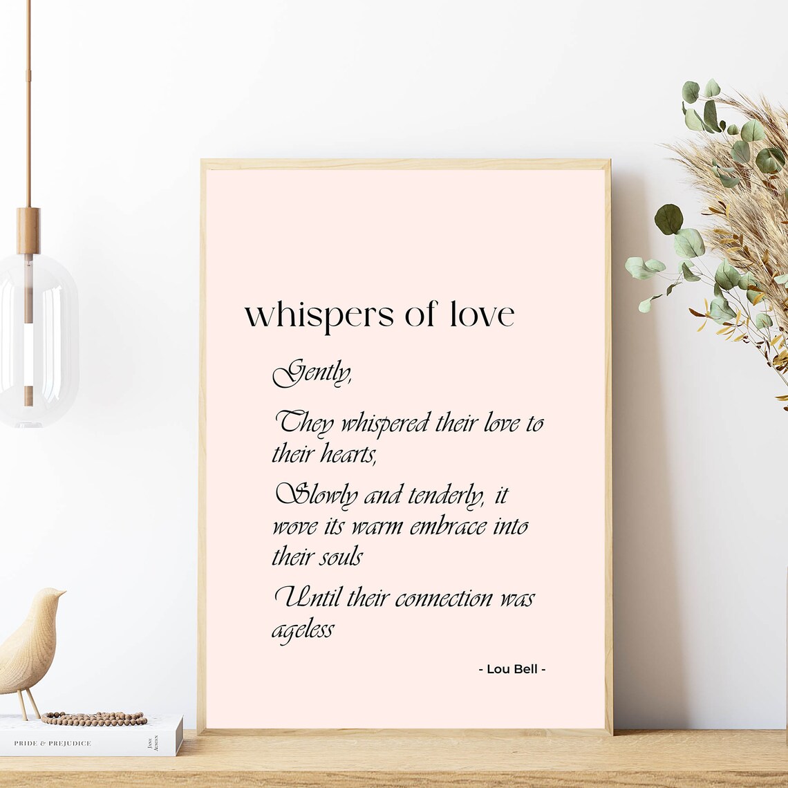 Whispers of Love Poem by Lou Bell Romantic Wedding Wall Poster - Image 6