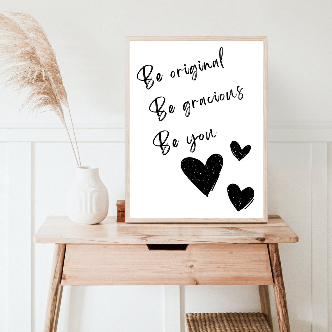 Be Original Be Gracious Be You Hearts Inspirational Quote Poster - Image 5