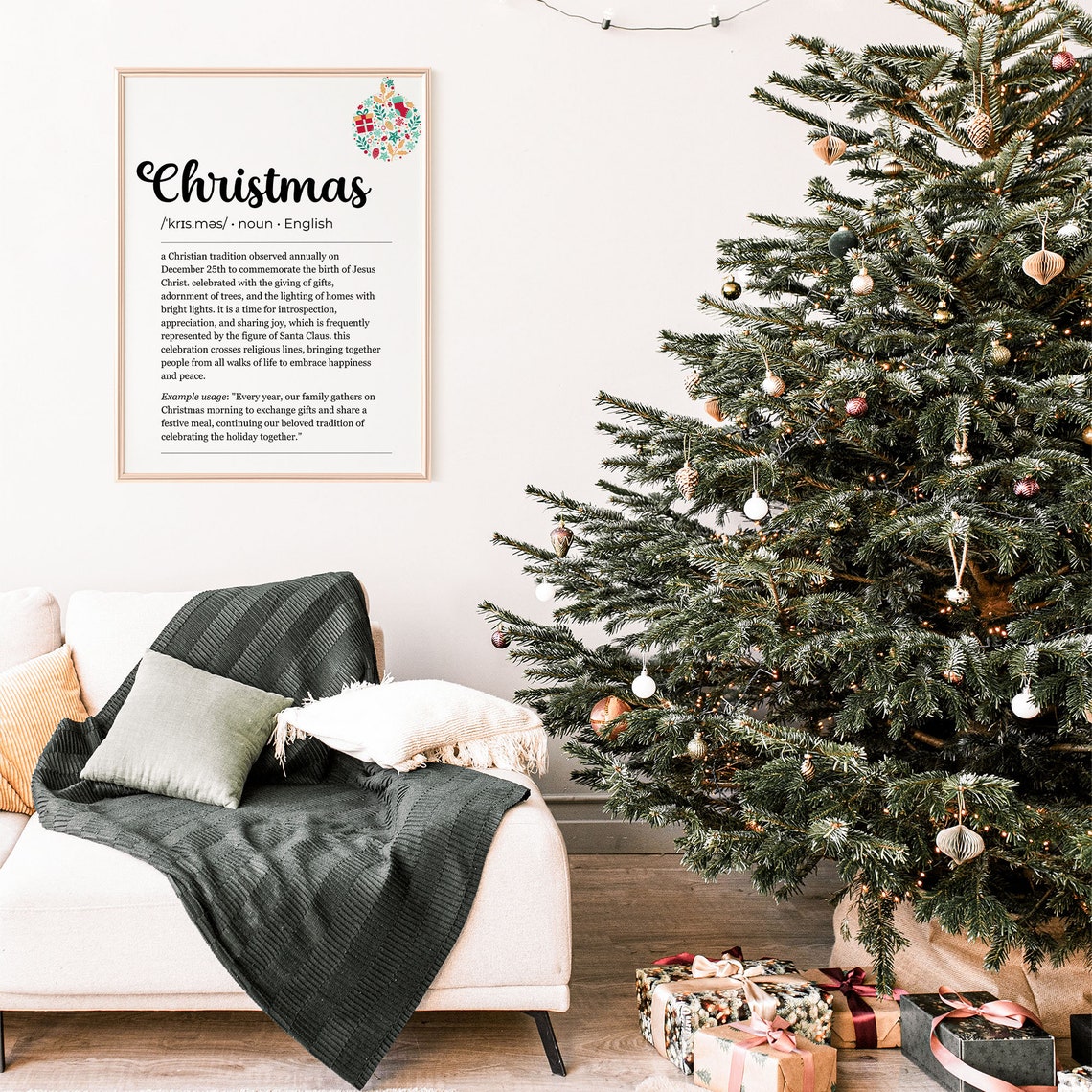 Christmas Definition Word Art Typography Holiday Gift Poster - Image 3