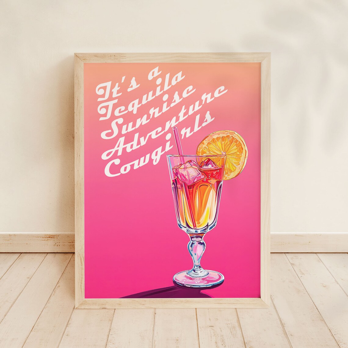 Tequila Sunrise Adventure Cowgirls Cocktail Retro Art Poster - Image 6
