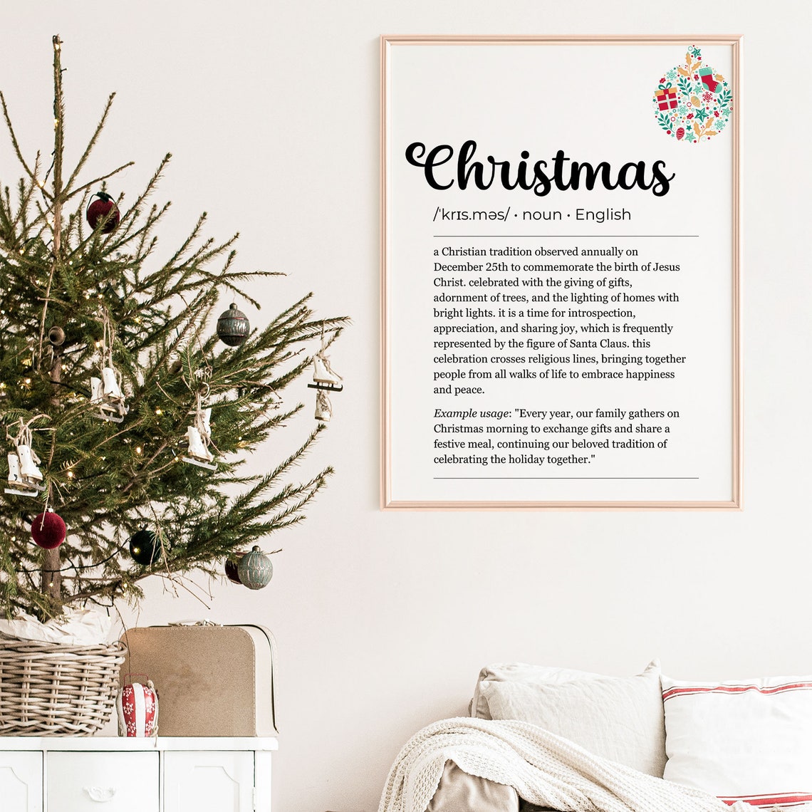 Christmas Definition Word Art Typography Holiday Gift Poster - Image 8