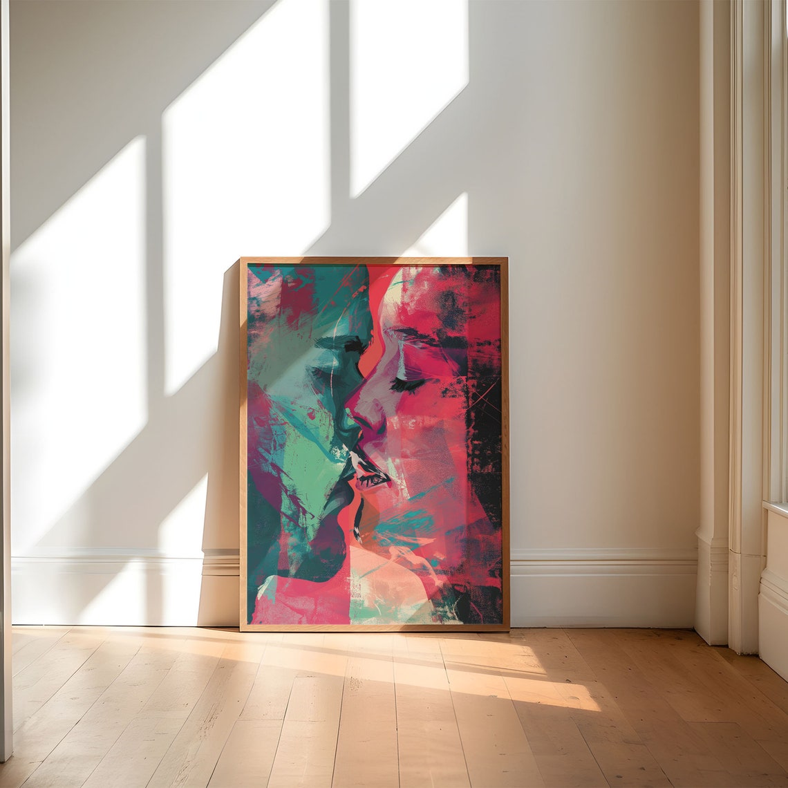 Kissing Couple Abstract Graffiti Pop Art Portrait Wall Print - Image 7
