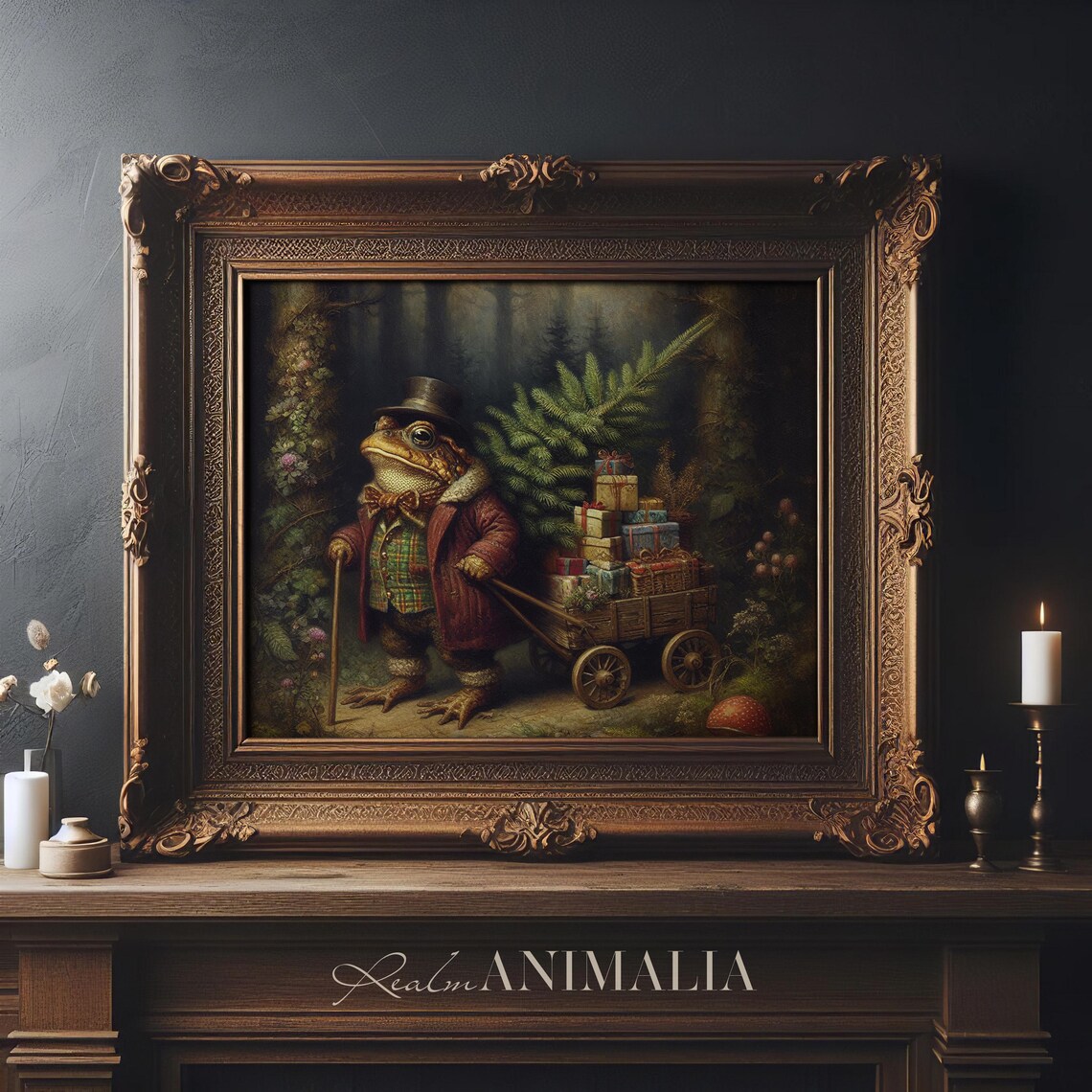 Christmas Toad Moody Storybook Art Print - Image 3