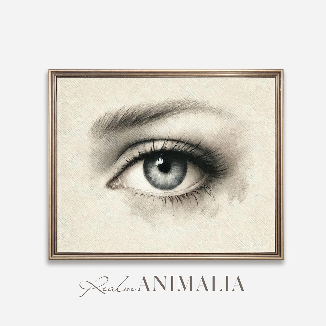 Lovers Eye Pencil Sketch Blue Grey Human Eye Moody Anatomy Art Poster - Image 4