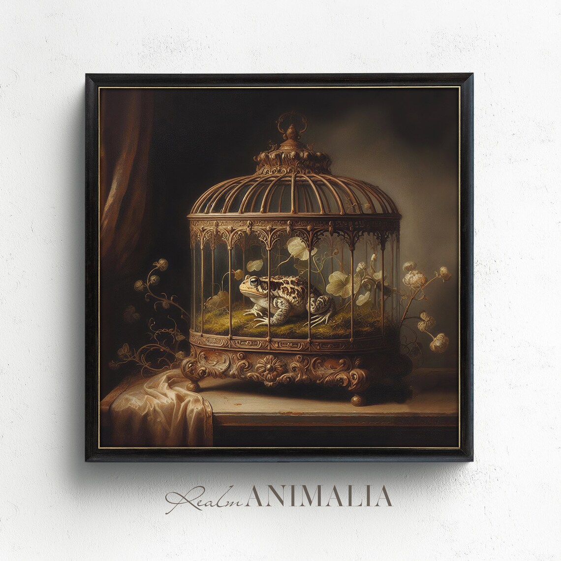 Toad Terrarium Victorian Still Life, Vintage Art Print - Image 4