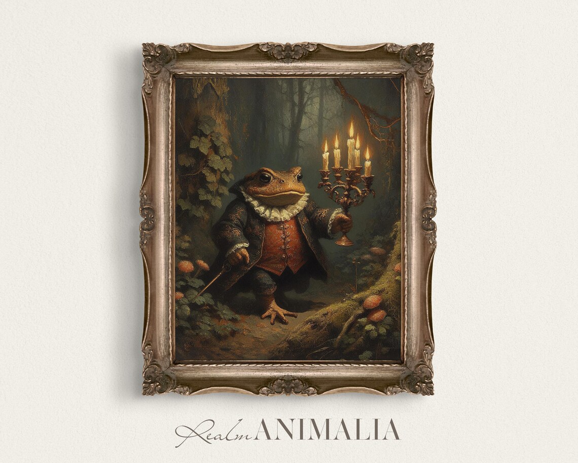 Vintage Toad Fairy Tale Art Print, Whimsical Fantasy