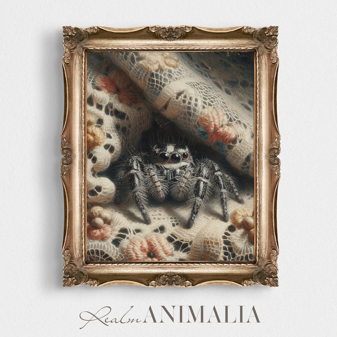 Vintage Jumping Spider Portrait Art Print - Image 3