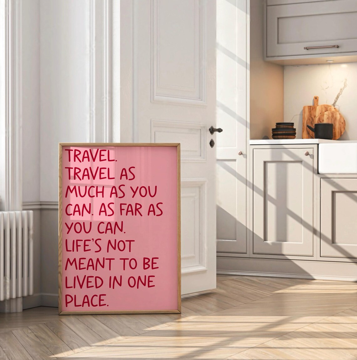 Life Is Short Travel Quote Poster, Retro Decor