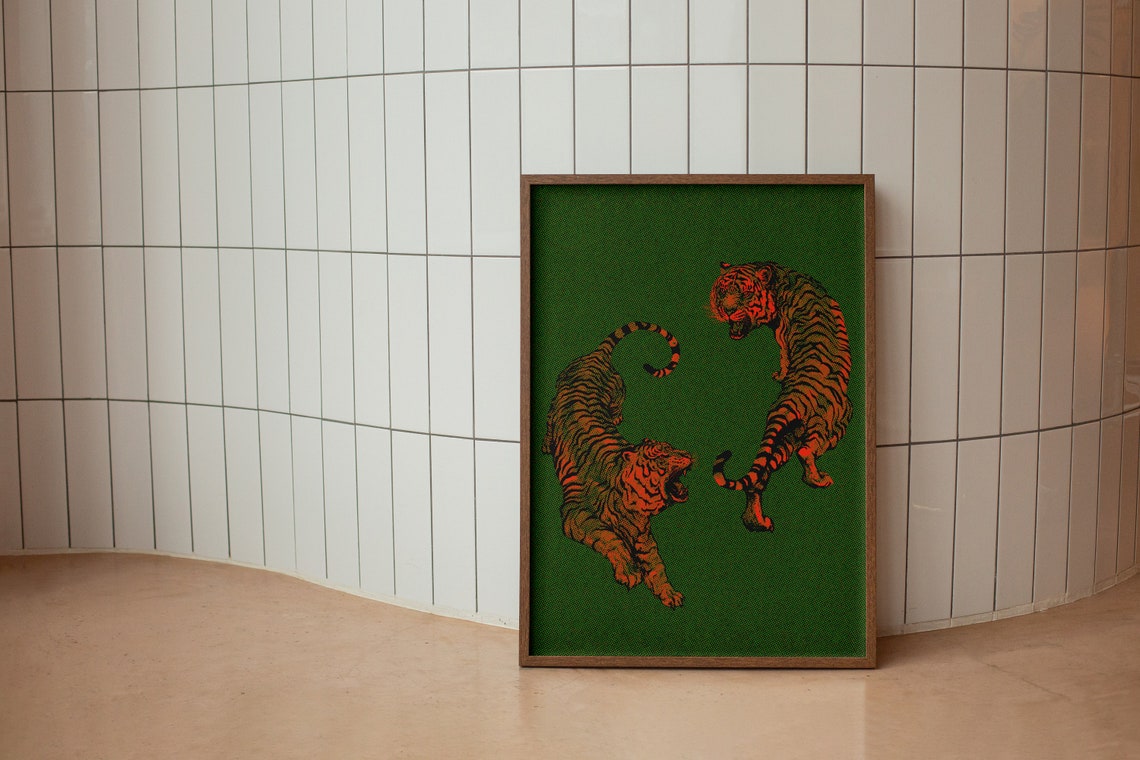 Tiger Art Print, Retro Dorm Decor - Image 2