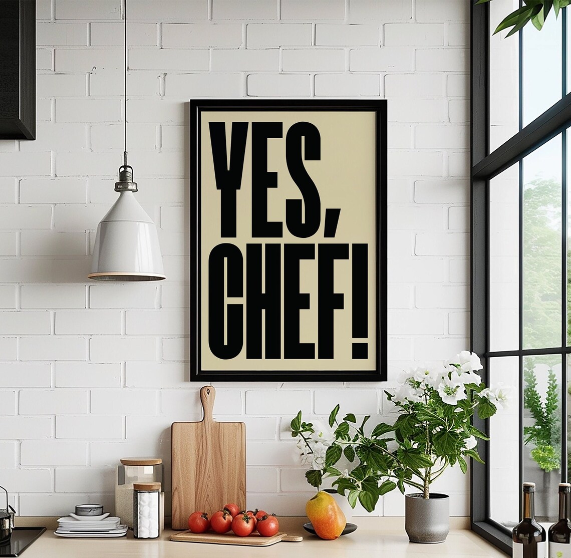 Yes Chef Poster, The Bear Mid-Century Kitchen Print - Image 4