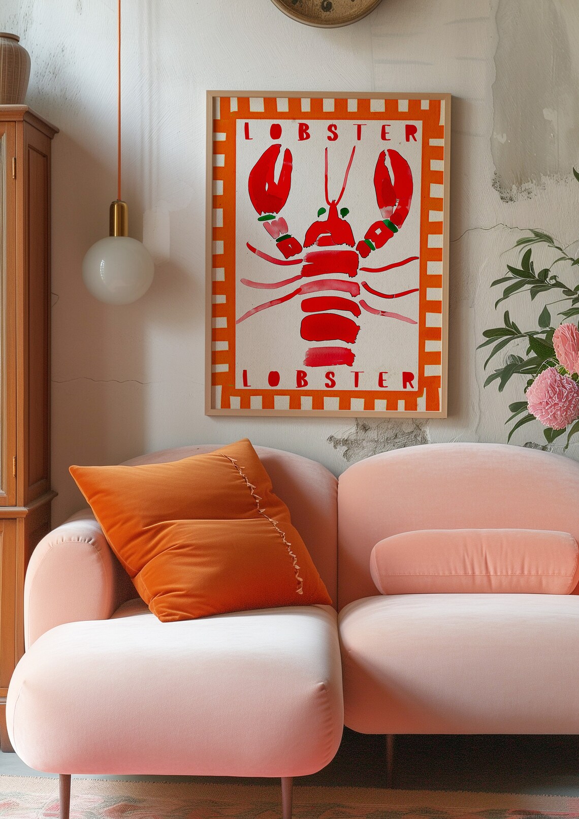 Lobster Poster, Eclectic Maximalist Kitchen Art - Image 2