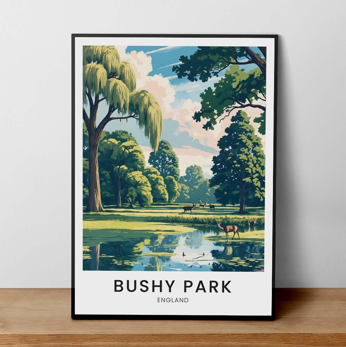 Bushy Park England Print Deer In English