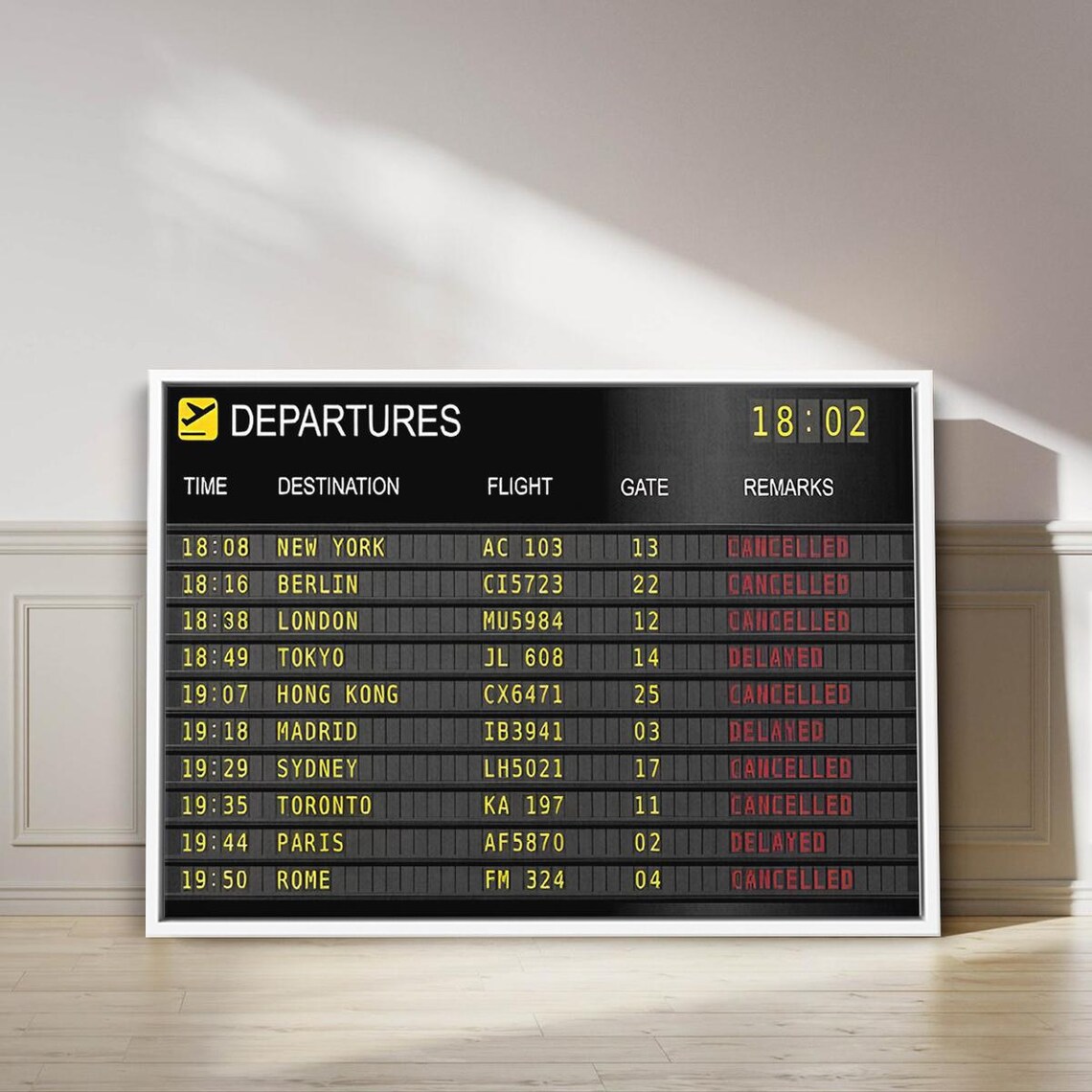 All Flights Cancelled Departures Board Funny Travel Chaos Poster