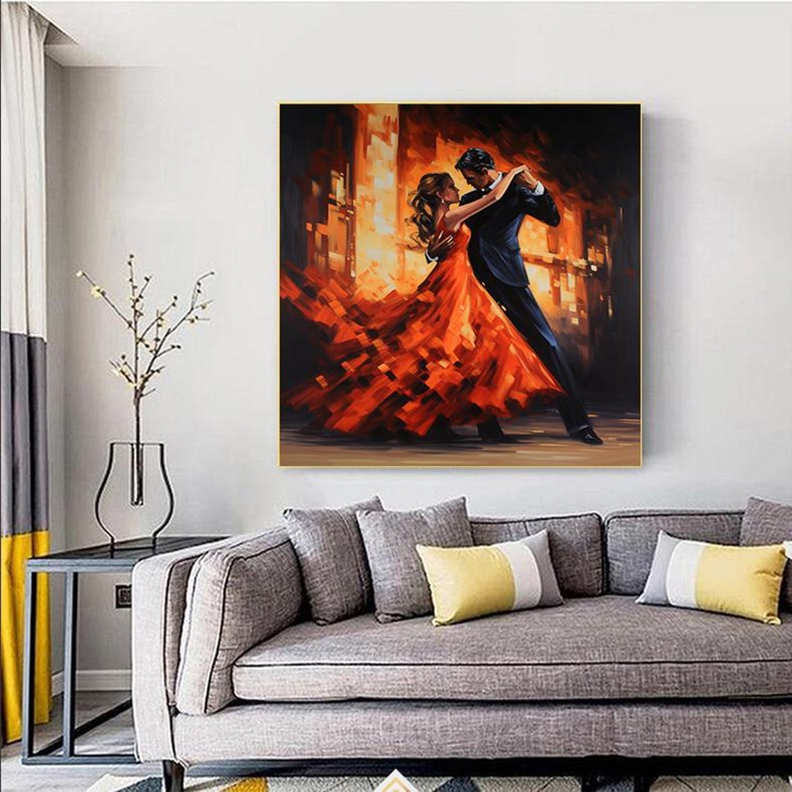 Romantic Dancing Couple Red Dress Tango Passion Dance Poster - Image 3