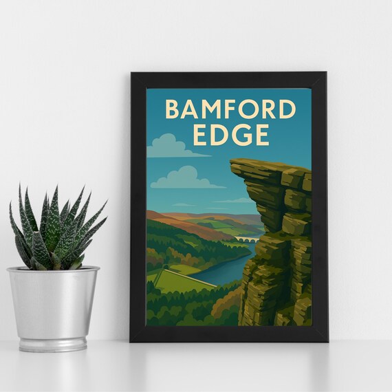 Bamford Edge Peak District Gritstone Crags Valley View Poster