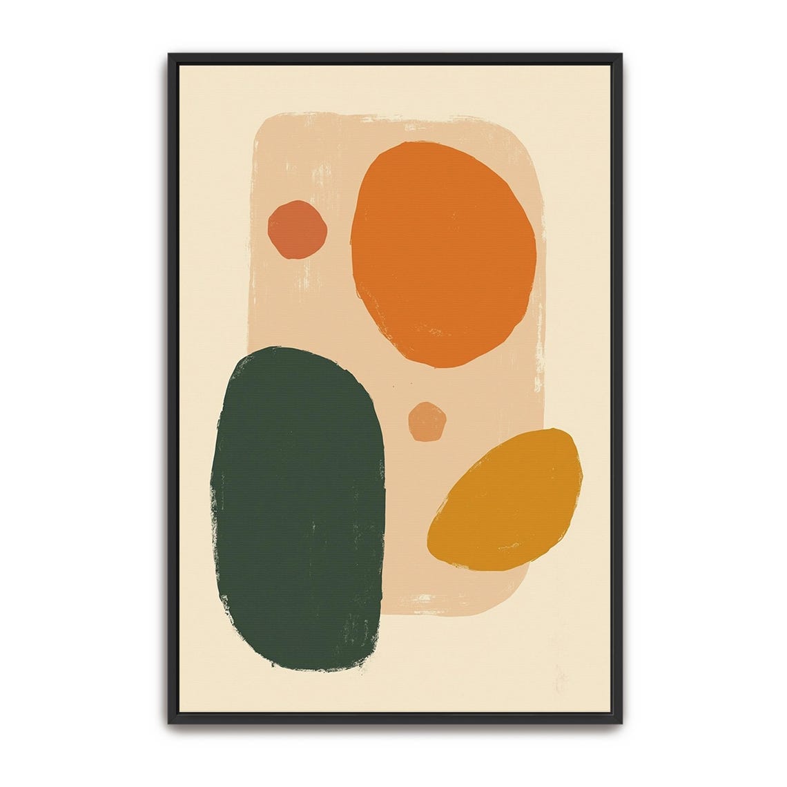 Abstract Shapes in Warm Earth Tones Mid Century Style Poster