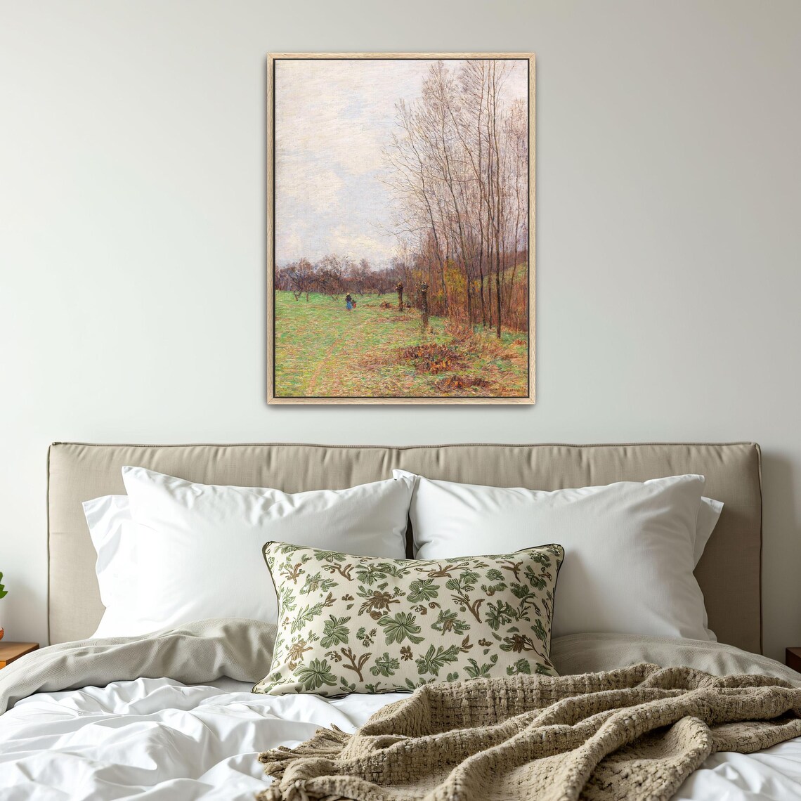 Framed Wall Art Of A Path Through A Forest Clearing Landscape Fine Art Print Green And Brown Entryway Art Print Rustic Oil Painting - Image 4