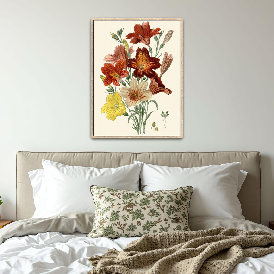 Vintage Botanical Red Orange and Yellow Daylily Illustration Poster - Image 5