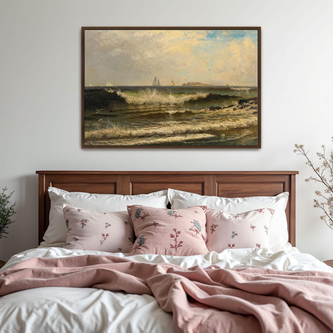 Sailboats on a Choppy Sea Dramatic White Wave Seascape Poster - Image 6