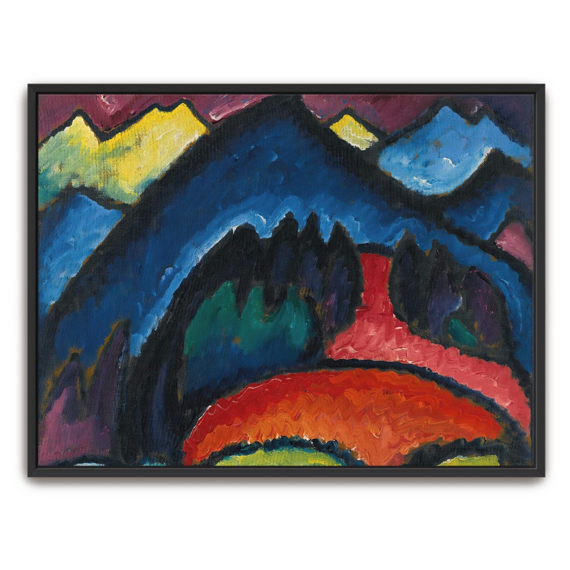 Abstract Mountain Peaks Bold Blue Expressionist Fine Art Print