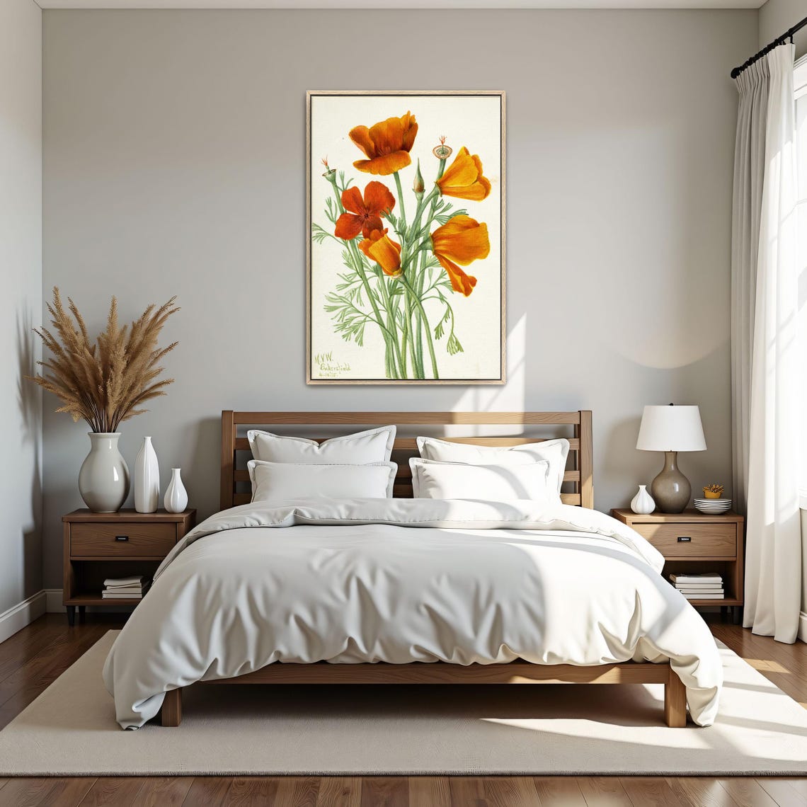 California Poppies Bouquet Vintage Botanical Flower Study Poster - Image 4