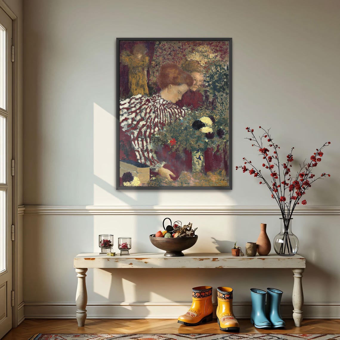 Two Women With Flowers Post Impressionist Garden Scene Poster - Image 3