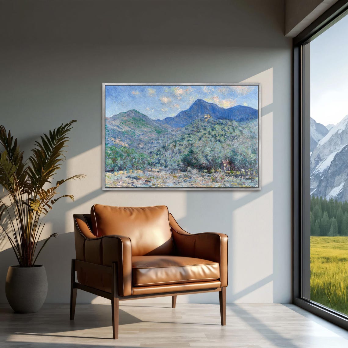 Claude Monet Blue Mountain Valley In Impressionist Light Poster - Image 2