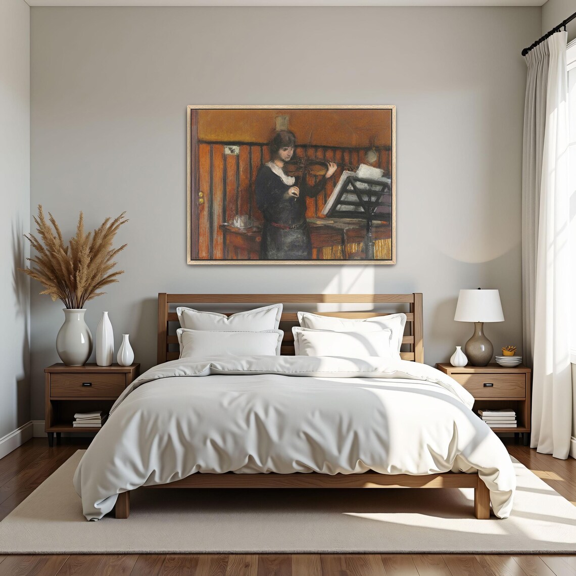 Young Woman Playing the Violin Vintage Portrait Fine Art Print - Image 4
