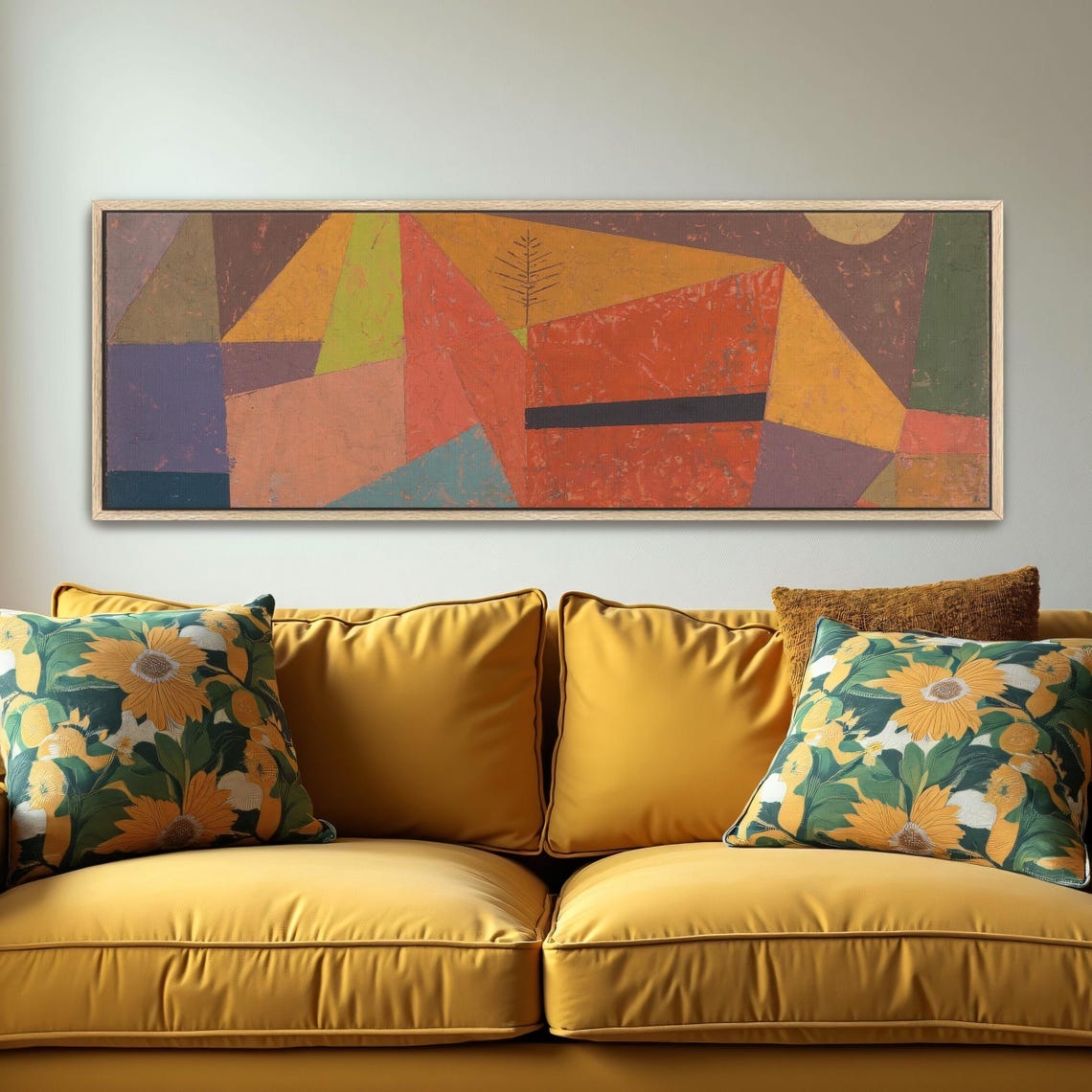 Abstract Geometric Composition With Tree in Warm Colors Poster - Image 5