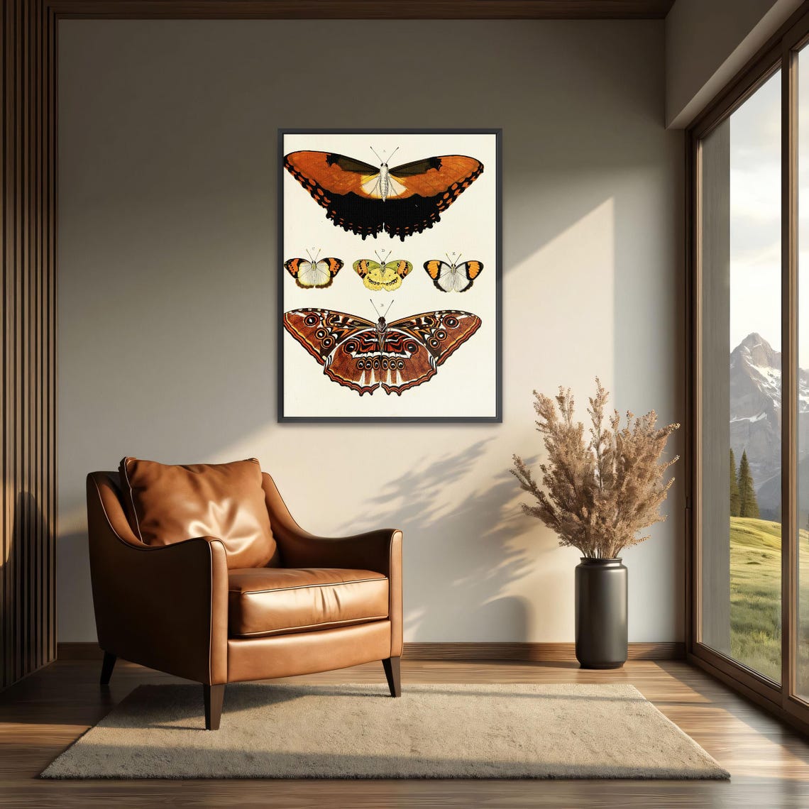 Five Butterflies Victorian Scientific Illustration Chart Poster