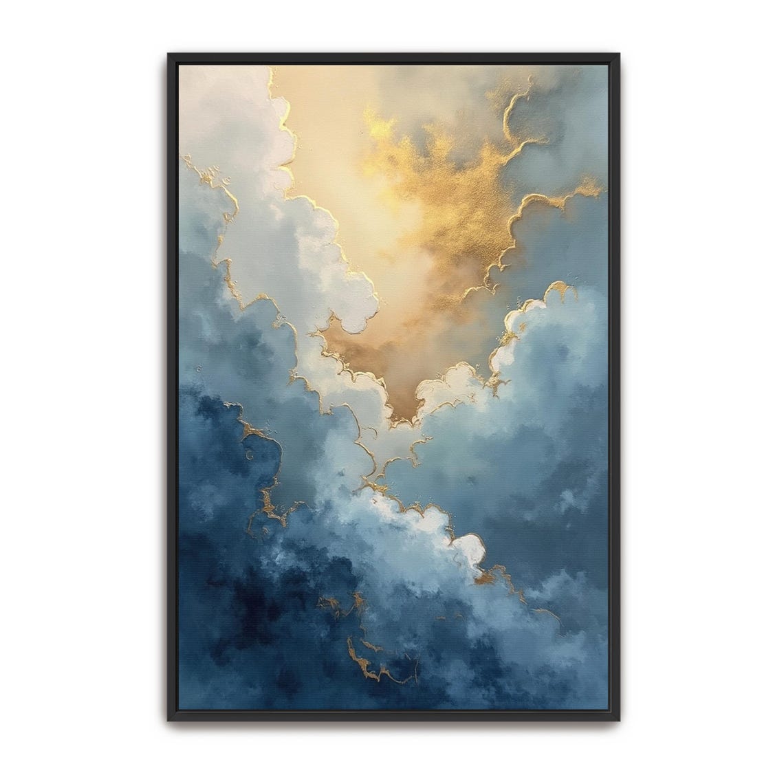 Golden Cloudscape Abstract Sunlit Dramatic Sky Painting Poster