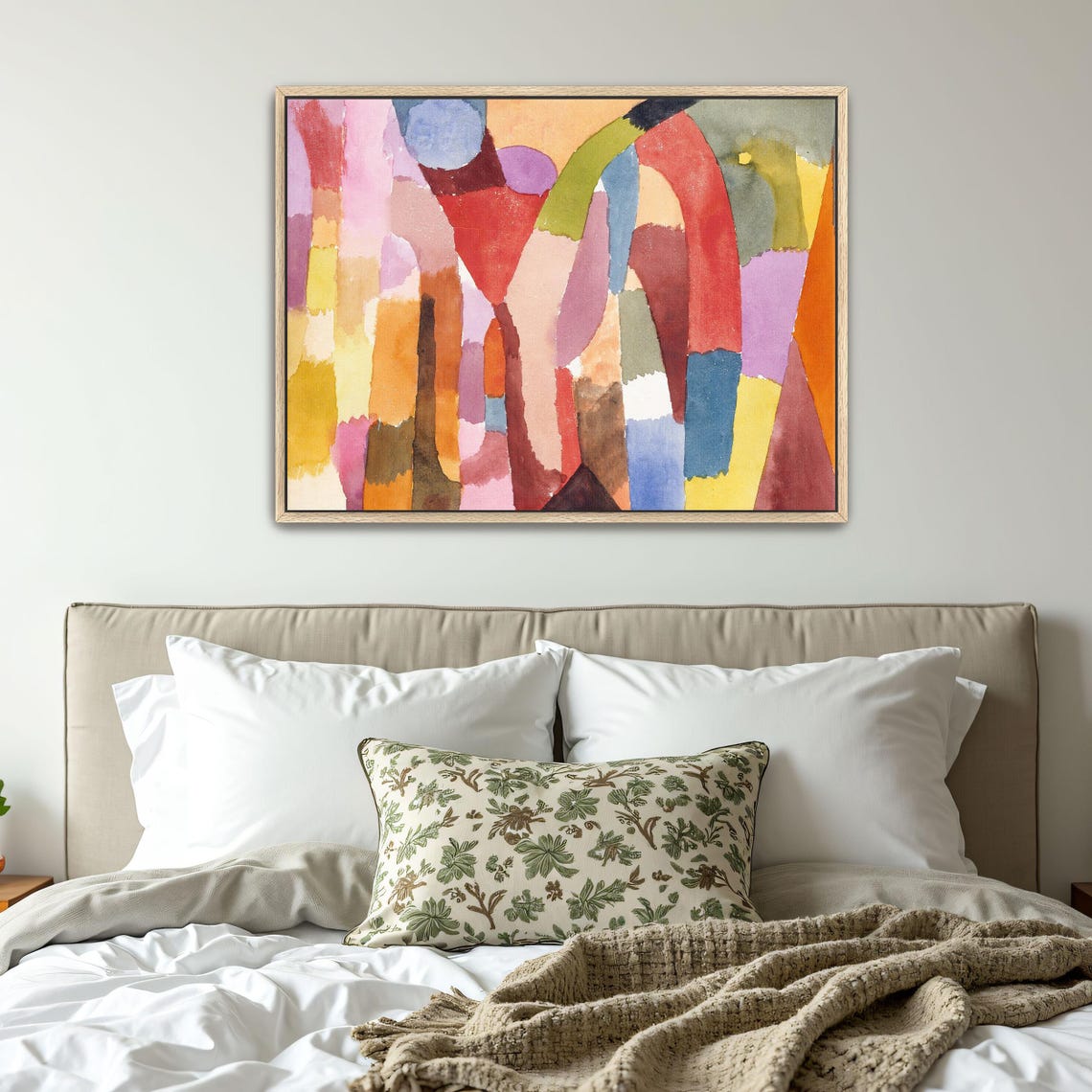 Paul Klee Framed Wall Art Abstract Watercolor Painting With Geometric Shapes Geometric Wall Art Red And Yellow Entryway Decor - Image 4