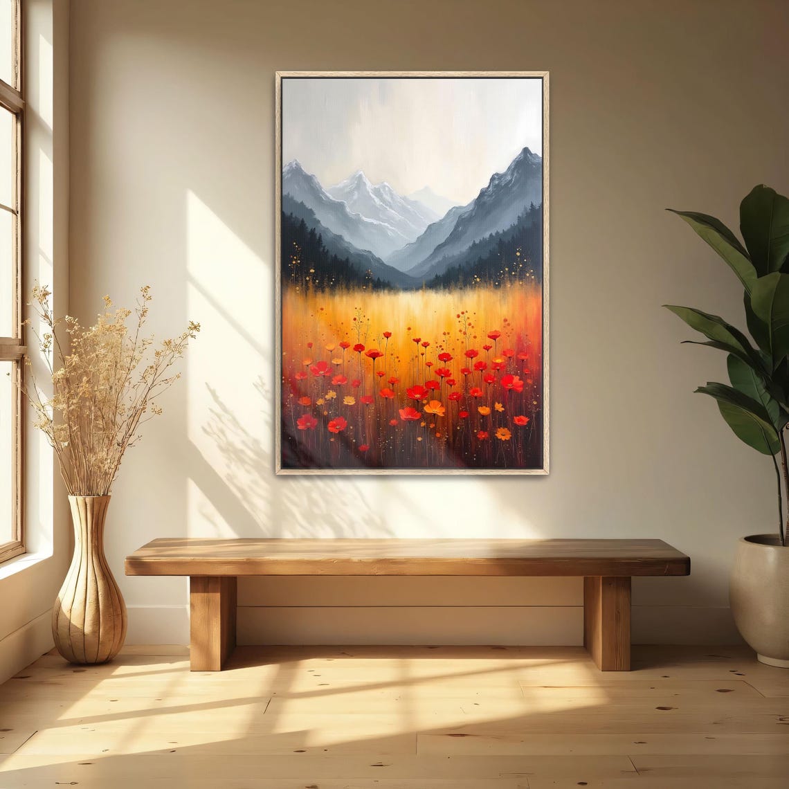 Mountain Meadow Wildflowers with Snowcapped Alpine Peaks Poster - Image 4