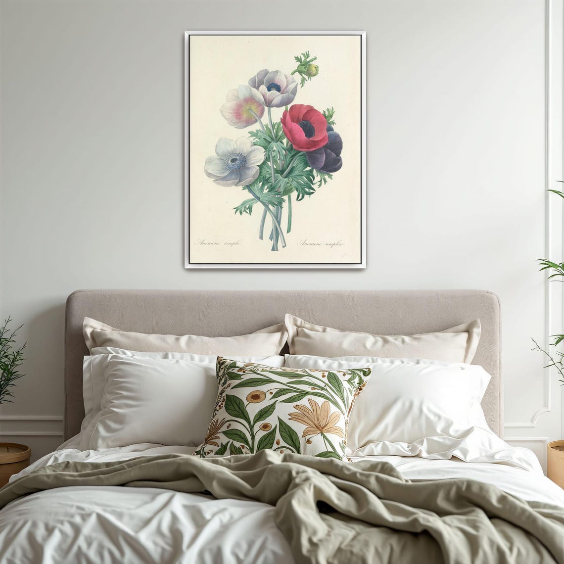 Colorful Anemone Flowers Bouquet Antique Botanical Illustration Poster - Image 3