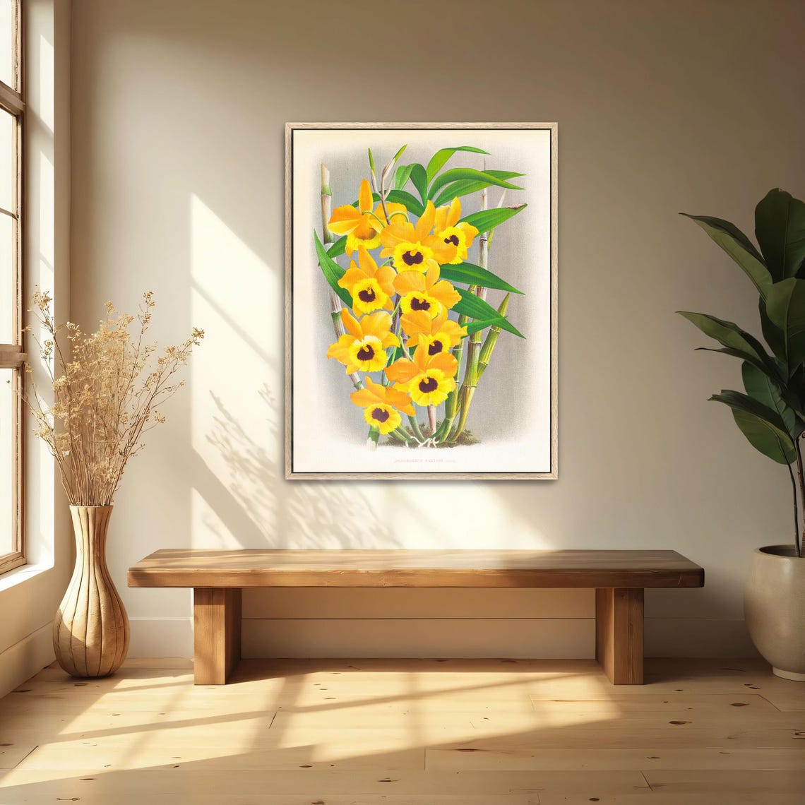 Yellow Orchid Vintage Botanical Illustration Flower Study Poster - Image 5