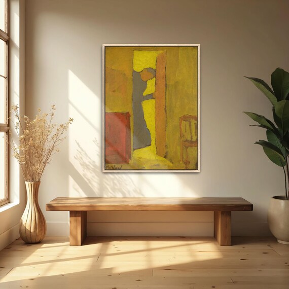 Edouard Vuillard Woman Opening a Door Golden Interior Poster