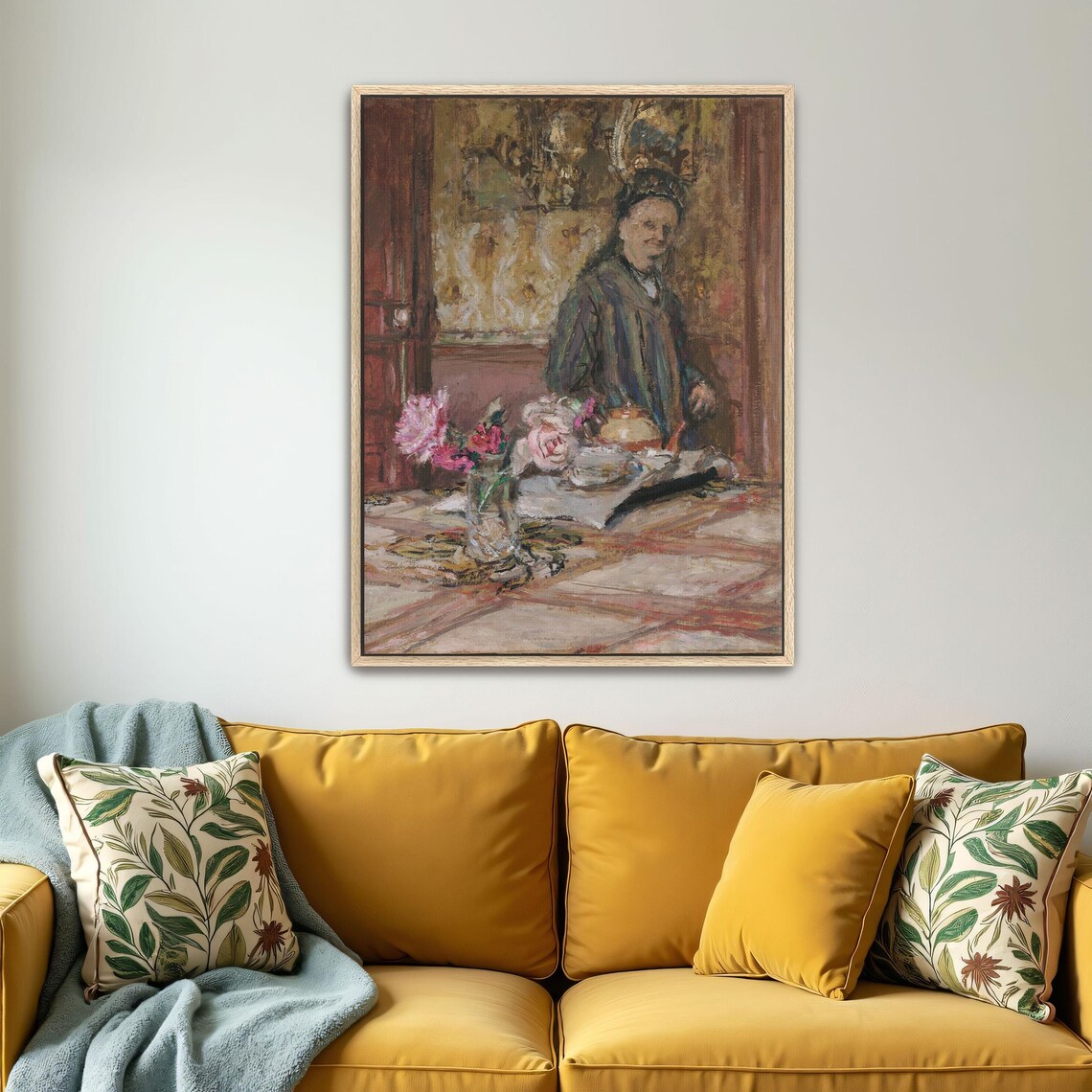Woman Arranging Pink Roses In An Impressionist Interior Scene Poster - Image 4