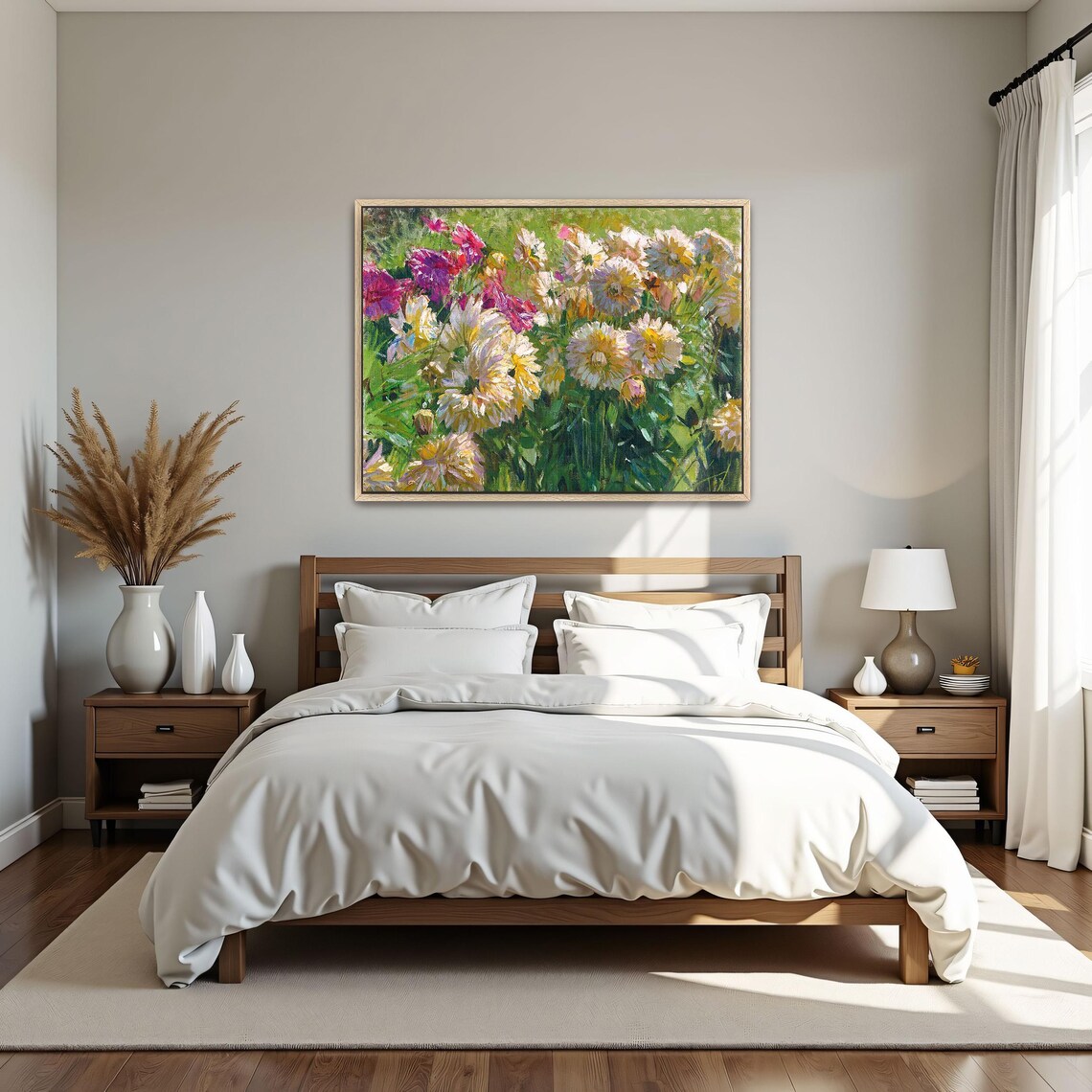 Colorful Dahlias in Bloom Impressionist Flower Garden Art Poster - Image 5
