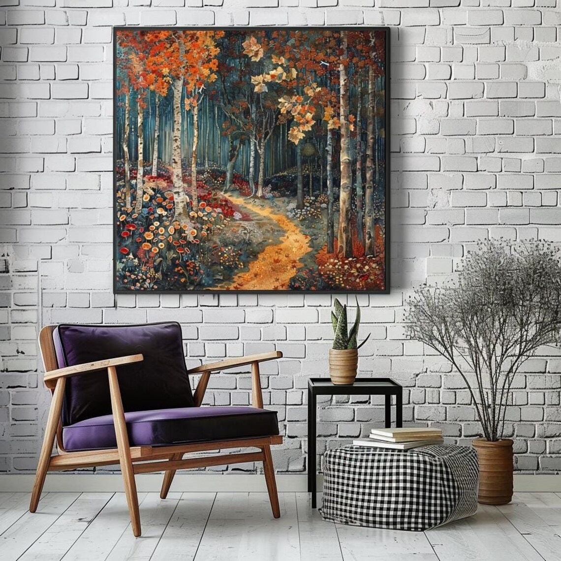 Autumn Forest, William Morris-Inspired Art Print