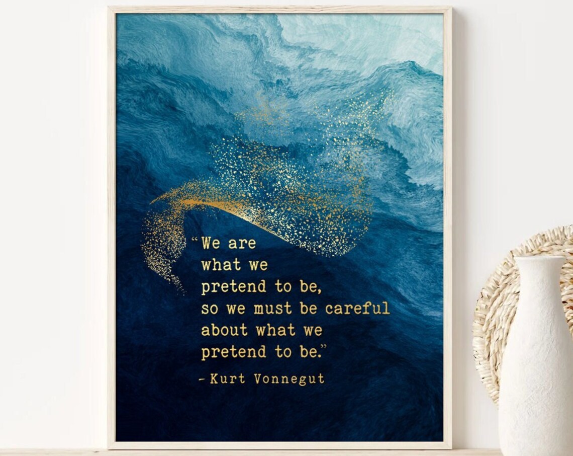 Kurt Vonnegut Gold Text Literary Wall Art Print