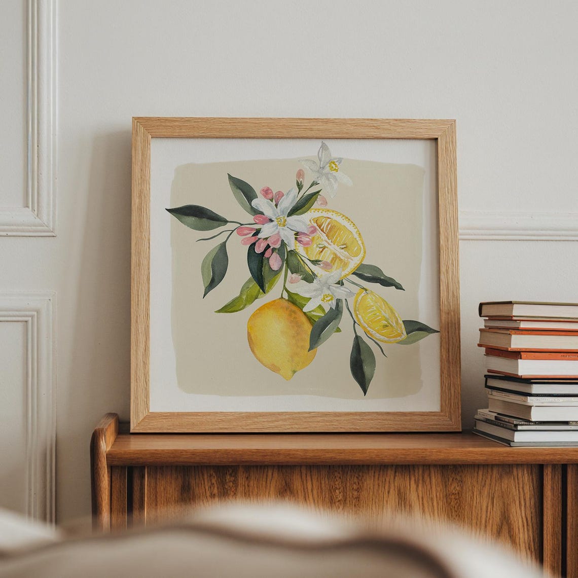 Lemon Branch Watercolor Citrus Botanical Kitchen Wall Art Print - Image 5