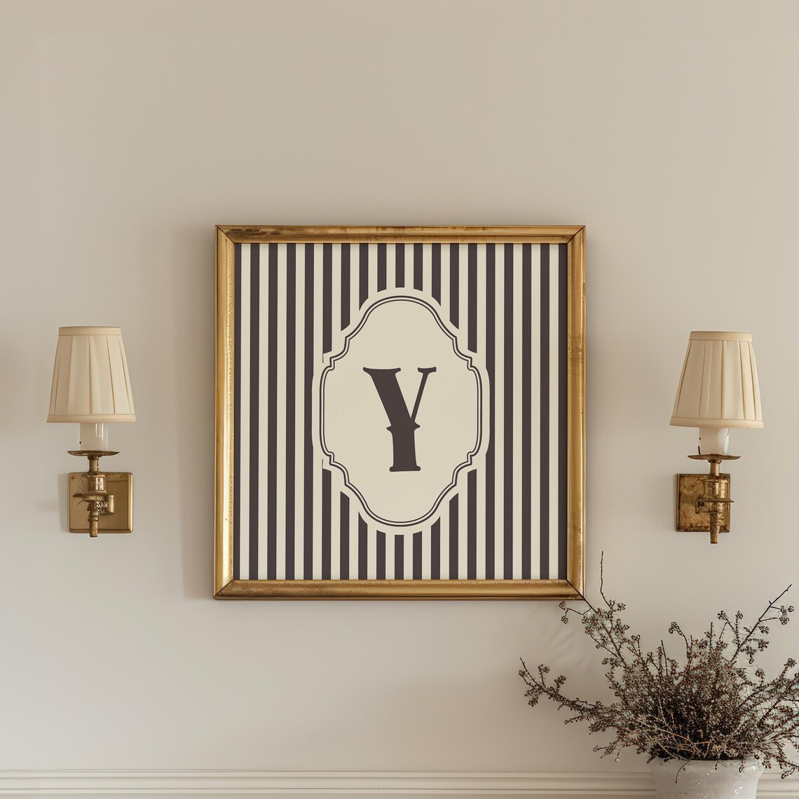 Y Square Initial Personalized Watercolor Gift - Image 4